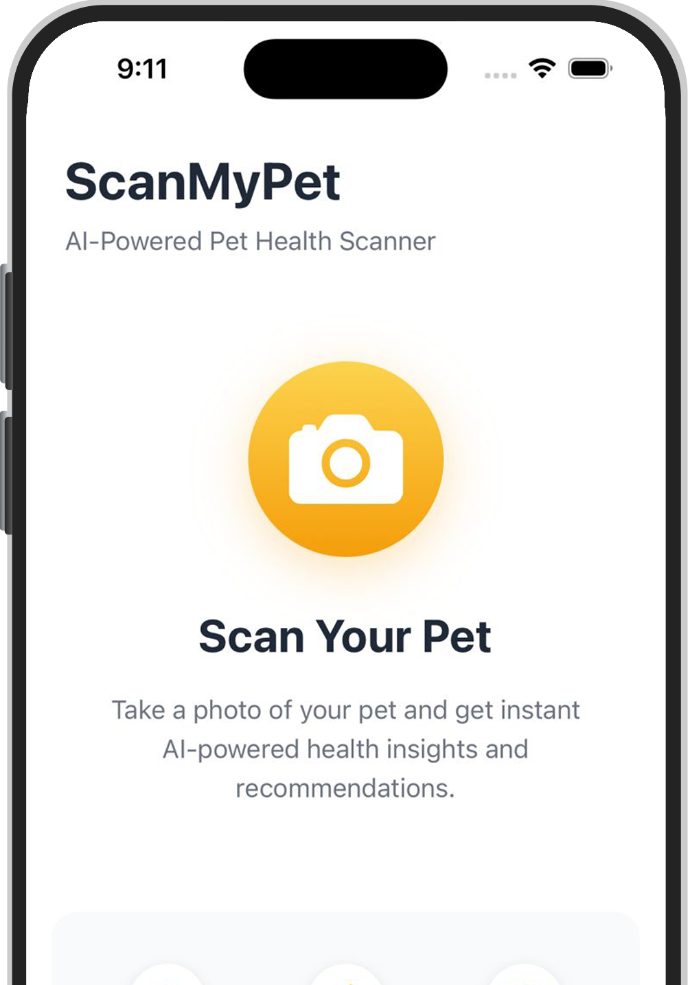 A smart phone with a ScanMyPet text chat on screen